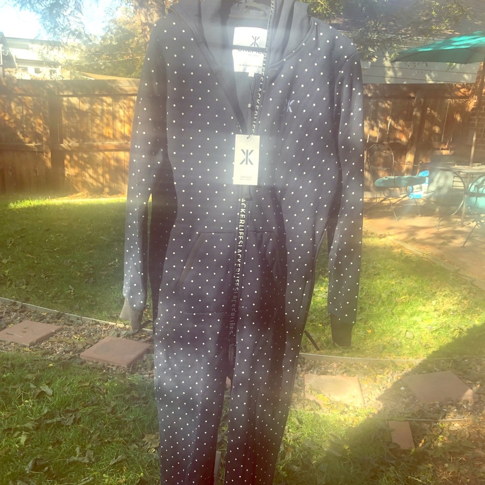 One piece Onesie Navy Blue Polka Dot Brand New!!